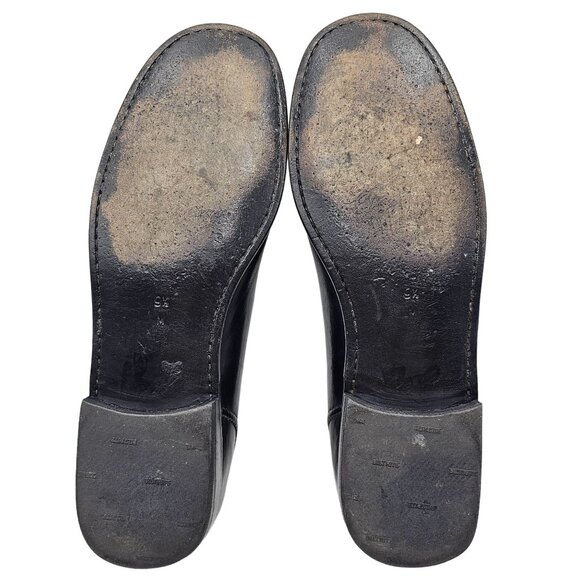 Vintage Bragano Italy Dress Shoes Men's 9.5M Black Leather Tassel Kiltie Loafers - Picture 4 of 10